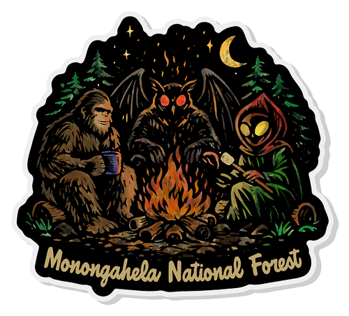 Monongahela National Forest Campfire Cryptids Acrylic Magnet