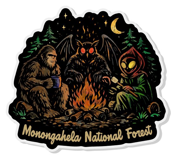 Monongahela National Forest Campfire Cryptids Acrylic Magnet