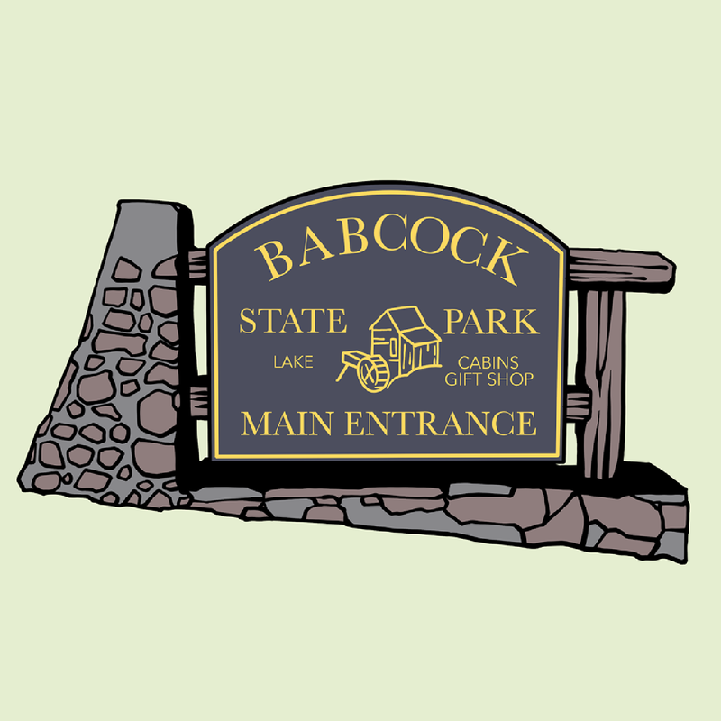 SP-BAB-9 - Babcock - State Park Sign Sticker