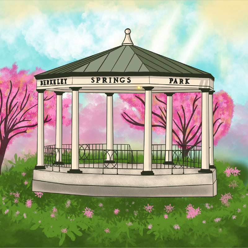 SP-BER-1 - Berkeley Springs - Spring Gazebo Sticker