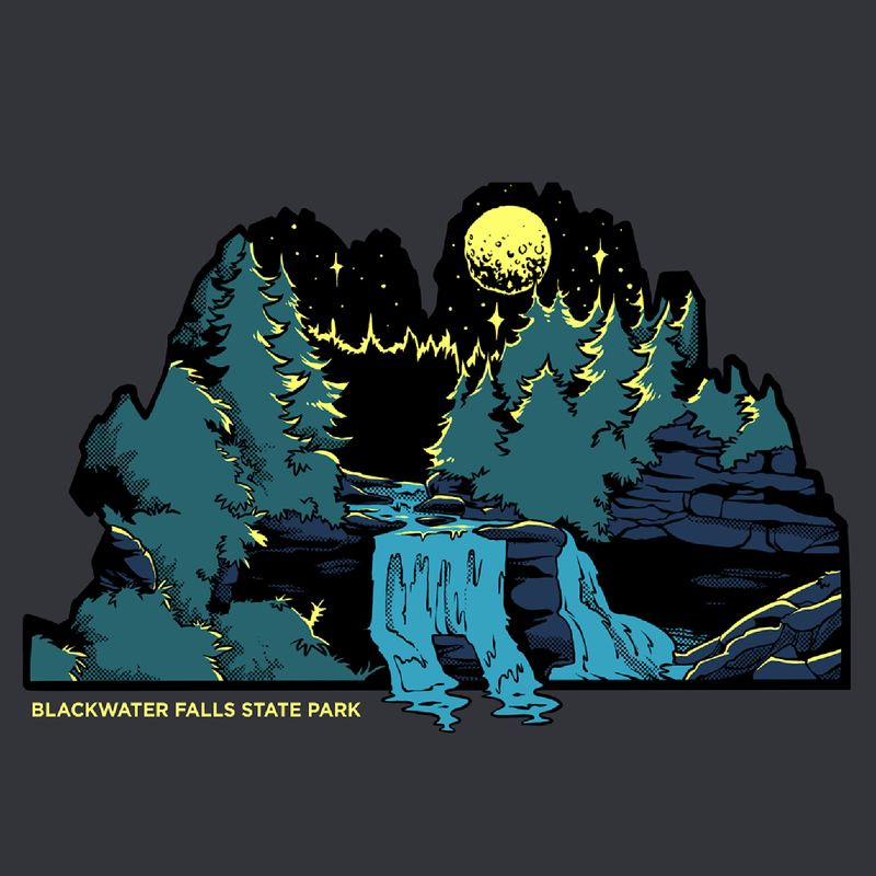 SP-BWF-23- Blackwater Falls - Nighttime Falls