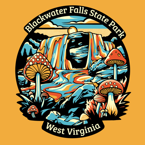 SP-BWF-29- Blackwater Falls - Funky Mushroom Falls