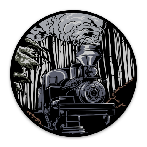 Black & White Train - Sticker – Loving West Virginia