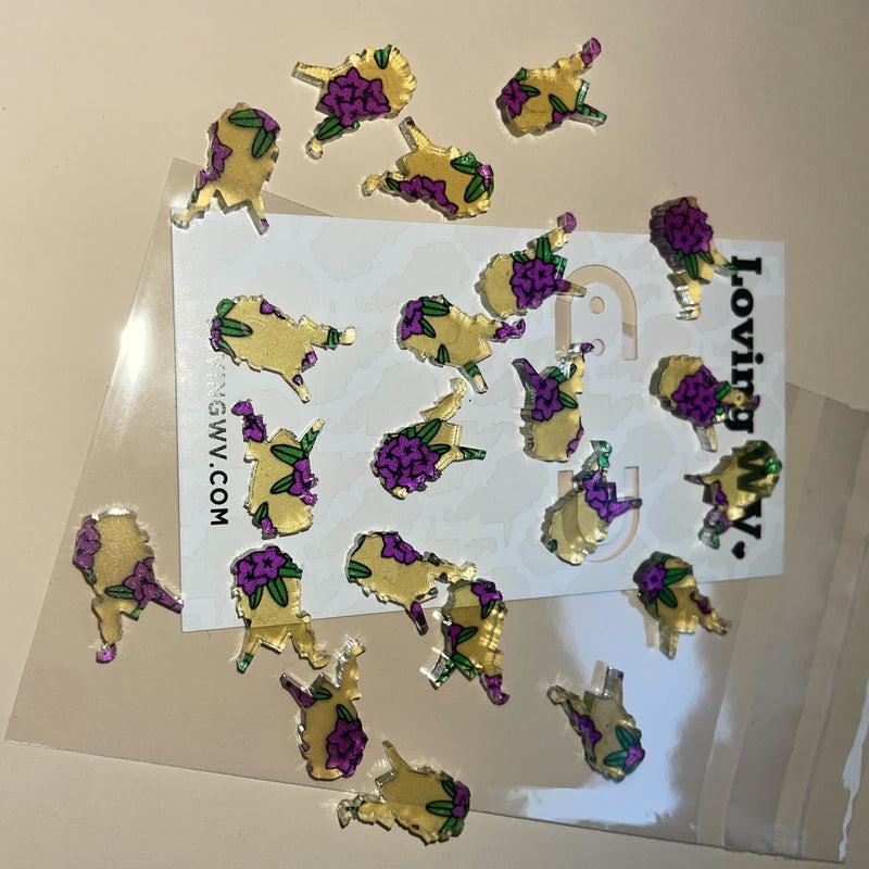WV State Rhododendron Stud Earrings