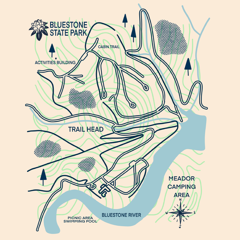 SP-BLU-3 - Bluestone - Trail Map Sticker