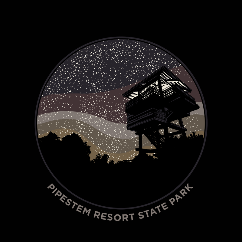 SP-PIP-2 - Pipestem - Nighttime Tower Circle Sticker