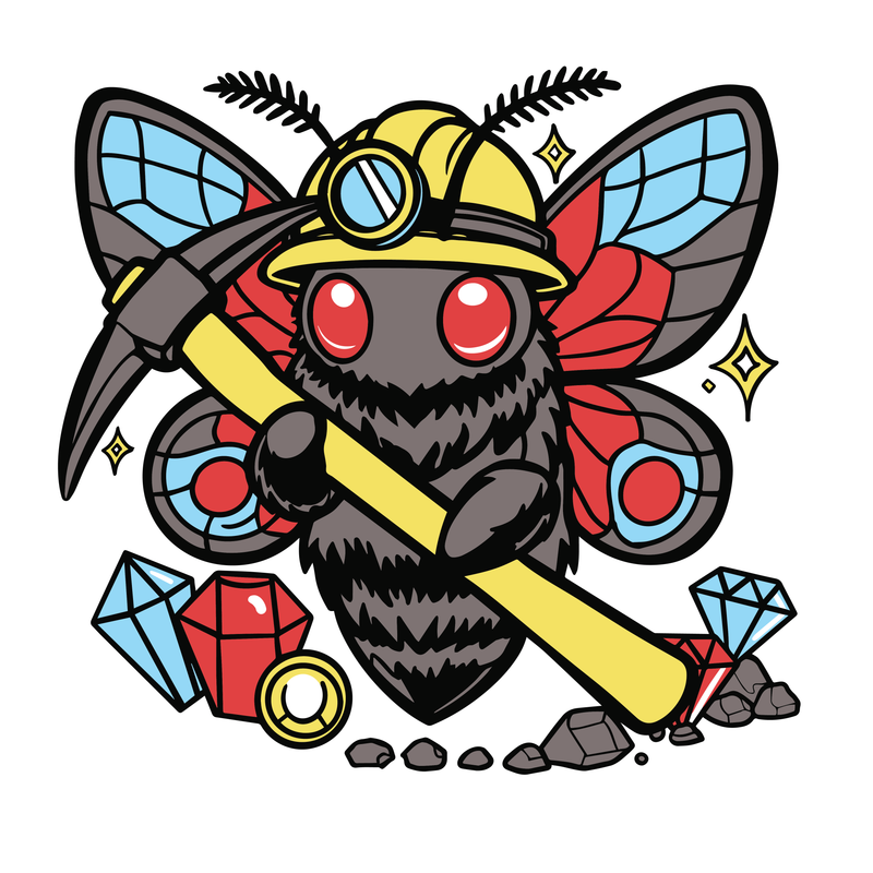SP-PIP-9 - Pipestem - Gemstone Mining Moth Sticker
