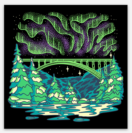 New River Gorge Aurora Sticker