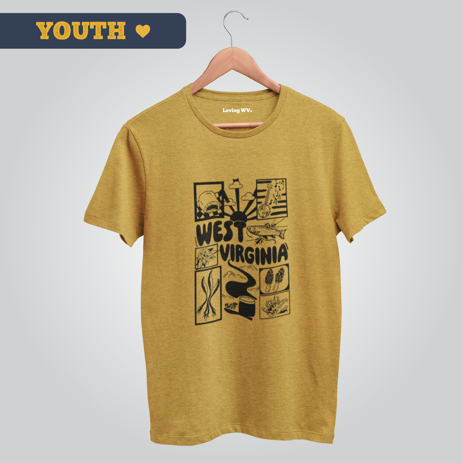 WV Sunrise Collage - Youth Tee – Loving West Virginia