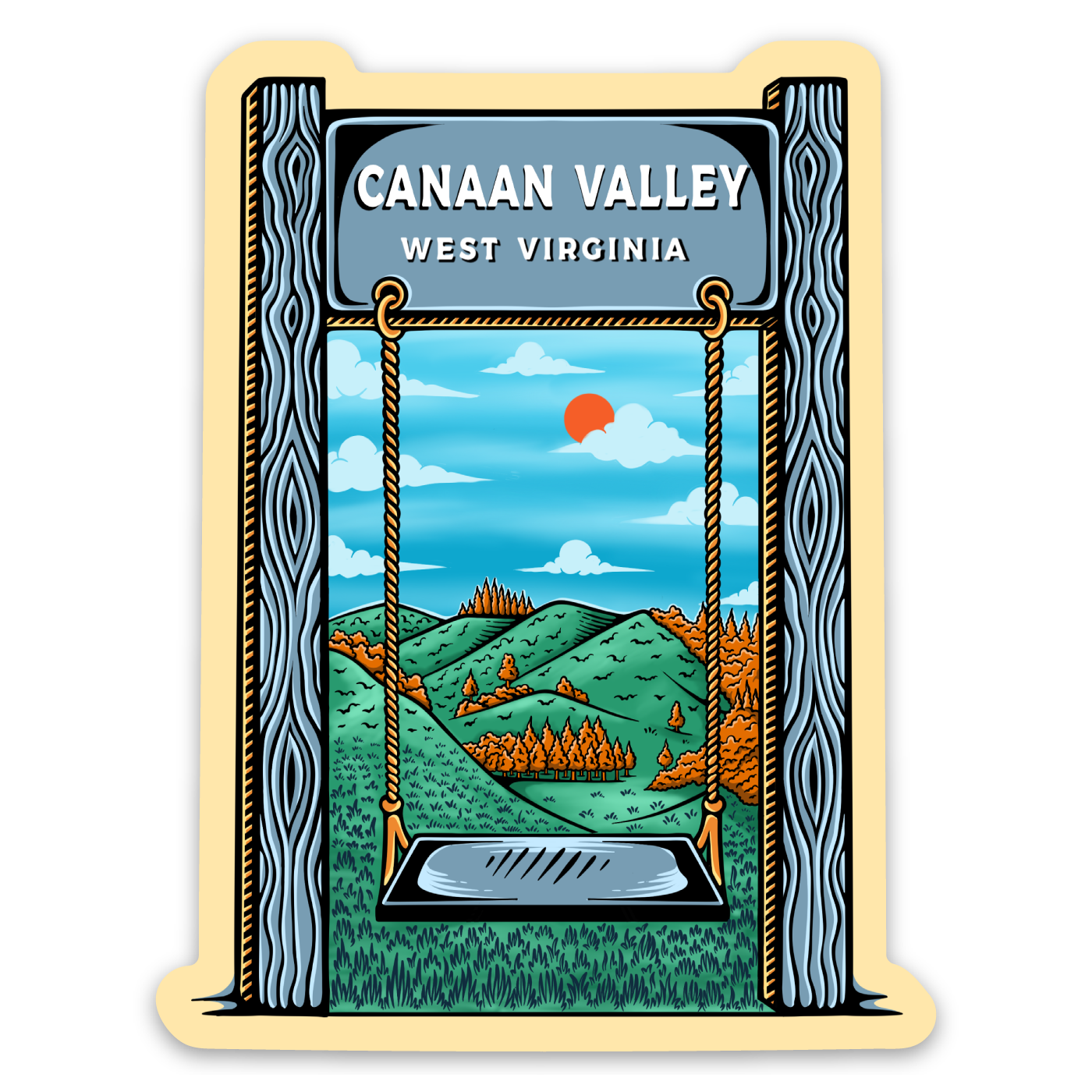Valley Signs Sticker Canaan Valley Swing Sticker – Loving West Virginia