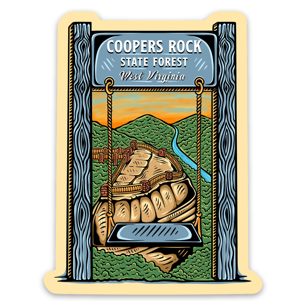 Coopers Rock Swing Sticker – Loving West Virginia
