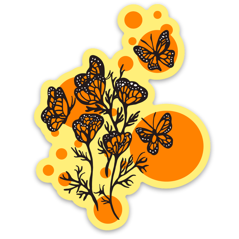 Monarch Flowers - Sticker