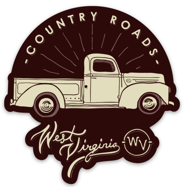 Country Roads Truck - Sticker - Loving West Virginia (LovingWV)